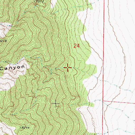 Topographic Map of Devils Canyon, NV