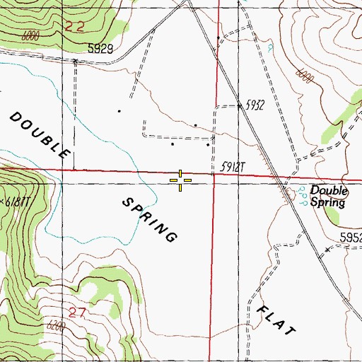 Topographic Map of Double Spring Flat, NV