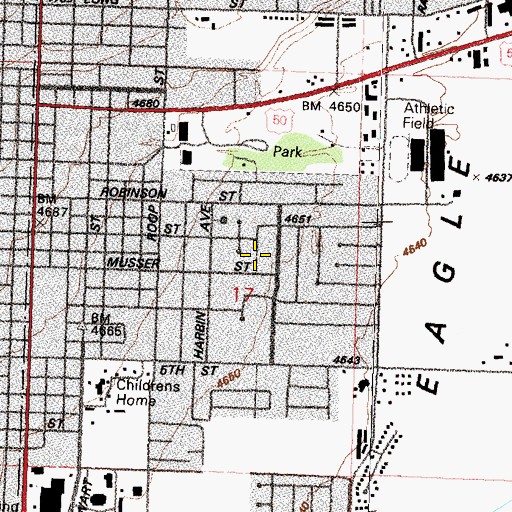 Topographic Map of Eagle Valley, NV