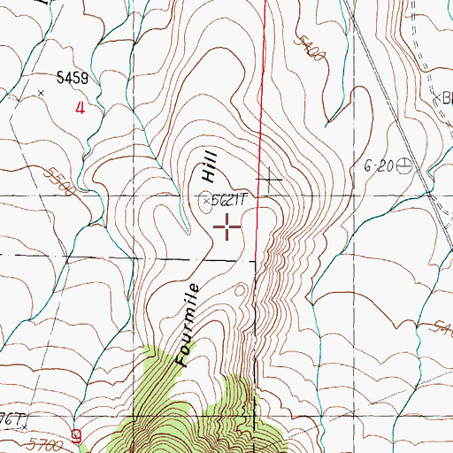 Topographic Map of Fourmile Hill, NV