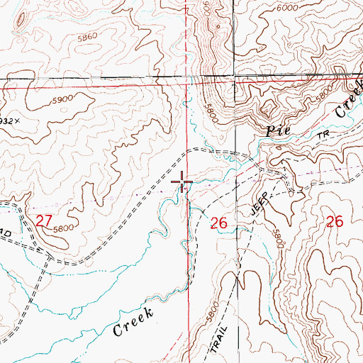 Topographic Map of Gance Creek, NV