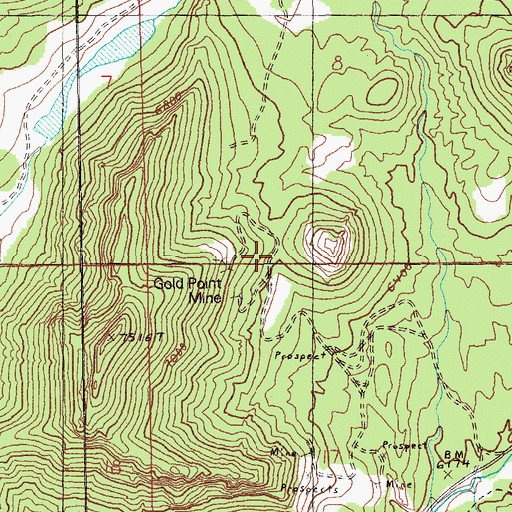 Topographic Map of Gold Point Mine, NV