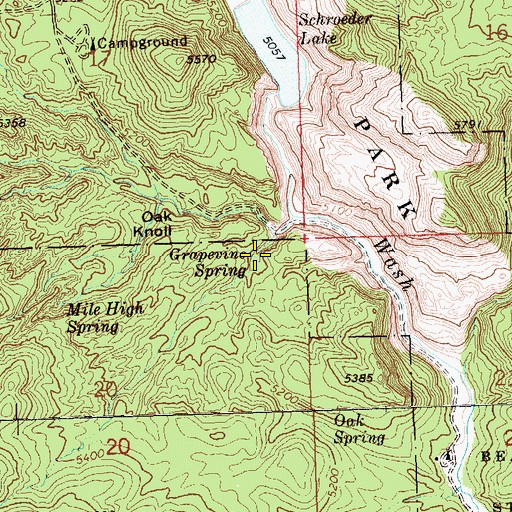 Topographic Map of Grapevine Spring, NV