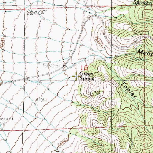 Topographic Map of Green Spring, NV