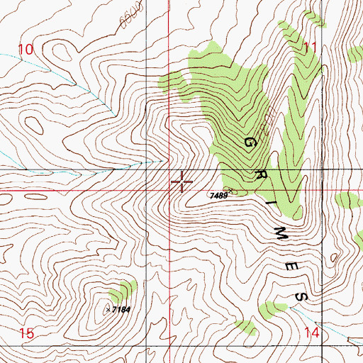 Topographic Map of Grimes Hills, NV