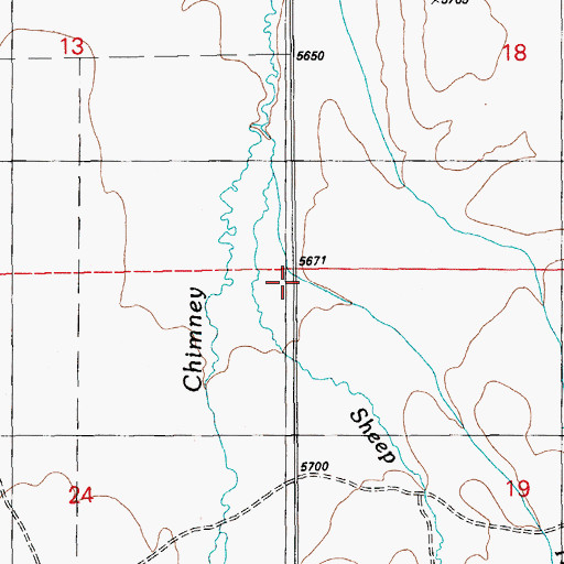 Topographic Map of Haw Creek, NV
