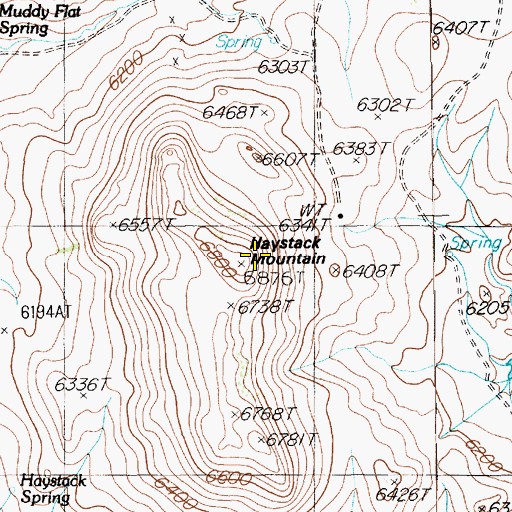 Topographic Map of Haystack Mountain, NV