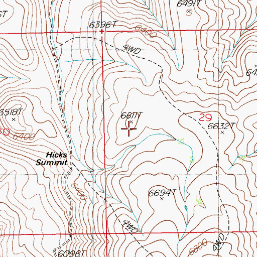 Topographic Map of Hicks Summit, NV