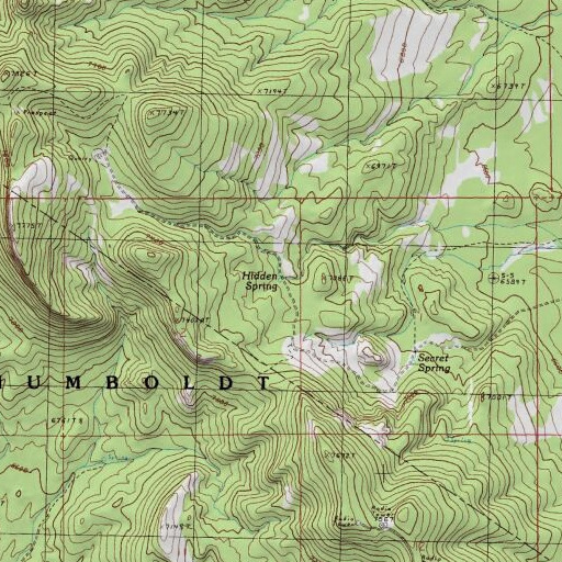 Topographic Map of Hidden Spring, NV