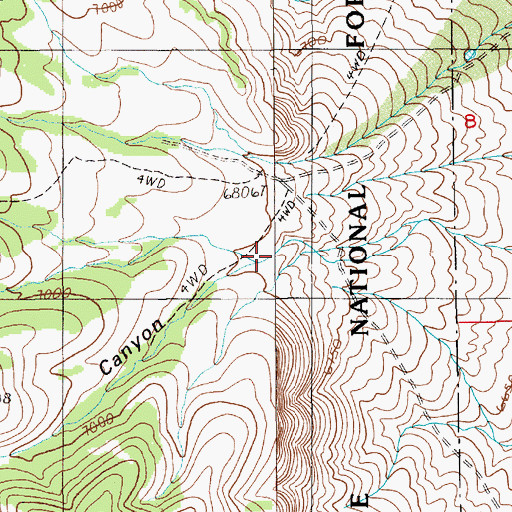 Topographic Map of Hodges Canyon, NV
