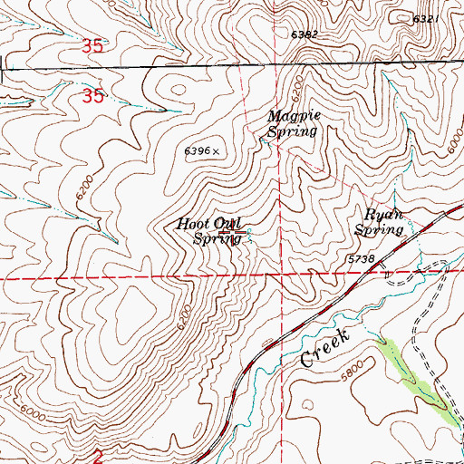 Topographic Map of Hoot Owl Spring, NV