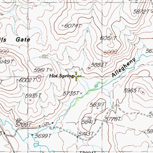 Topographic Map of Hot Spring, NV