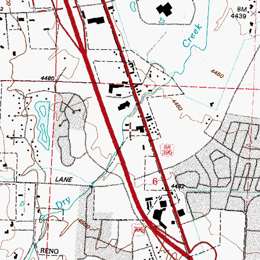 Topographic Map of Huffaker Elementary School, NV