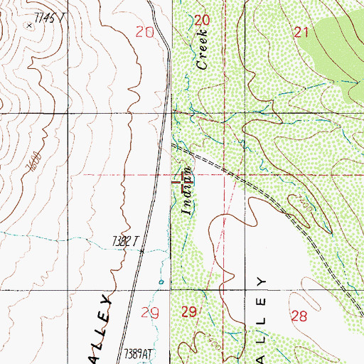 Topographic Map of Indian Valley, NV