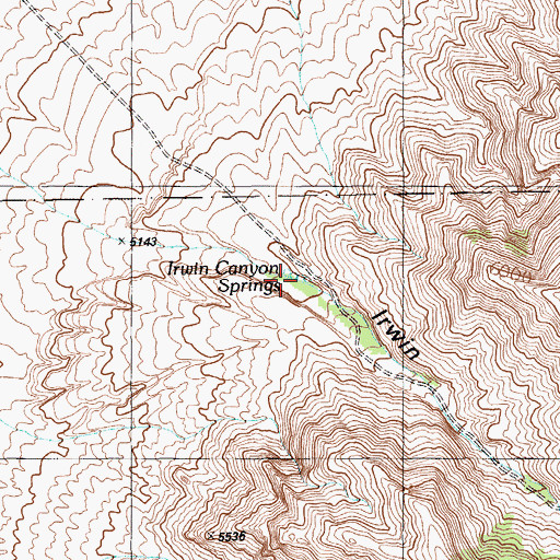 Topographic Map of Irwin Canyon Springs, NV