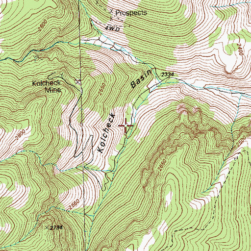 Topographic Map of Kolcheck Basin, NV