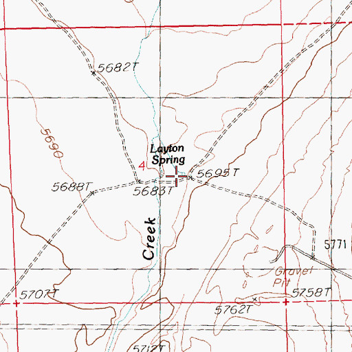 Topographic Map of Layton Spring, NV
