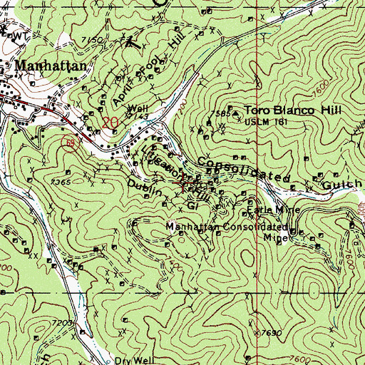Topographic Map of Litigation Hill, NV