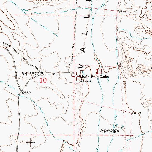 Topographic Map of Little Fish Lake Ranch, NV