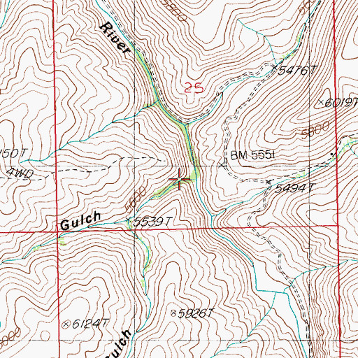 Topographic Map of Lost Gulch, NV
