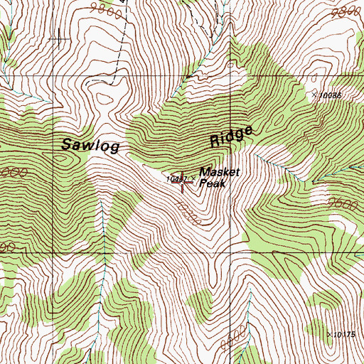 Topographic Map of Masket Peak, NV