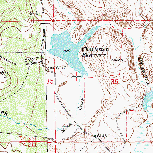 Topographic Map of Mason Creek, NV