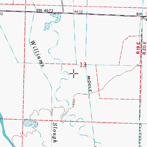 Topographic Map of Middle Ditch, NV