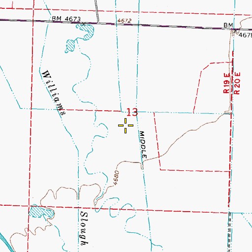 Topographic Map of Middle Ditch, NV