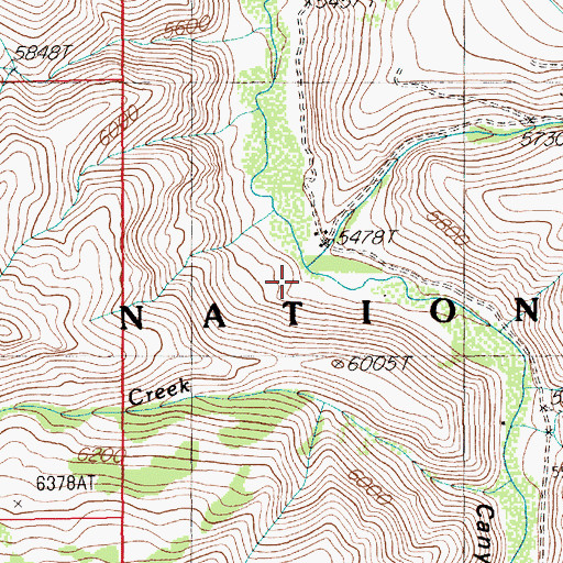 Topographic Map of Miller Creek, NV