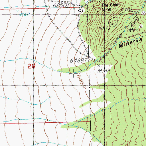 Topographic Map of Minerva Canyon, NV