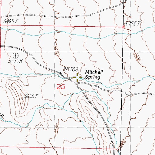 Topographic Map of Mitchell Spring, NV