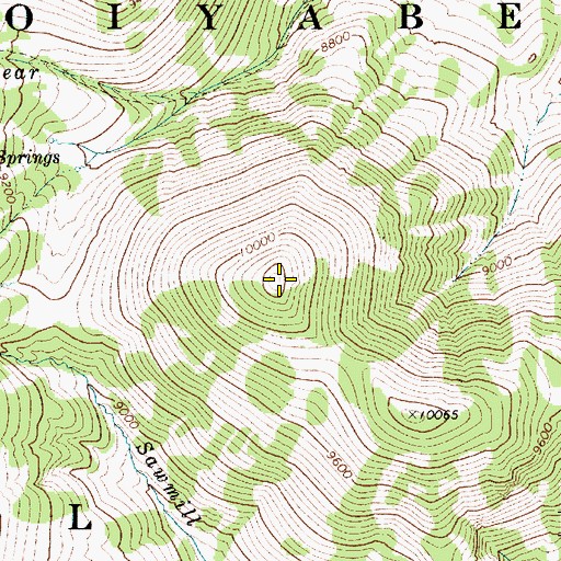 Topographic Map of Monitor Range, NV