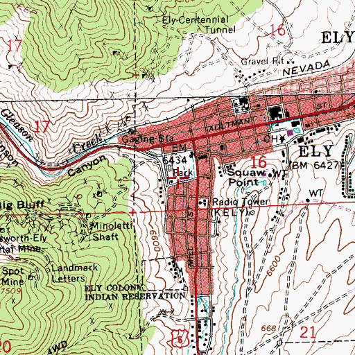 Topographic Map of Murry Canyon, NV
