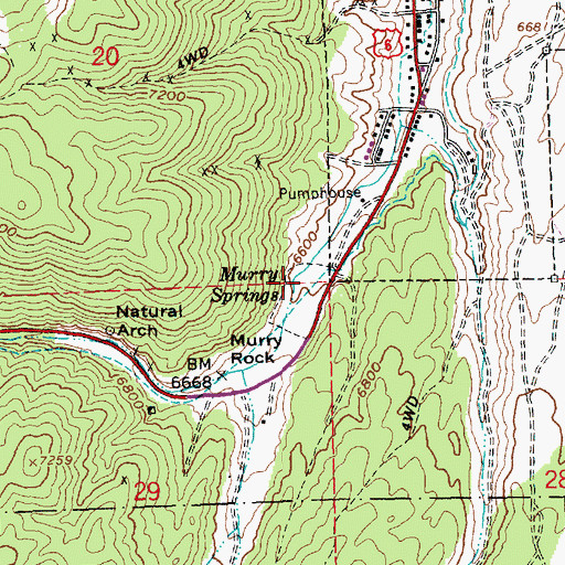 Topographic Map of Murry Springs, NV