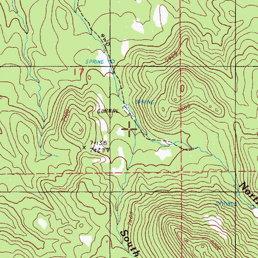 Topographic Map of North Fork Willow Creek, NV