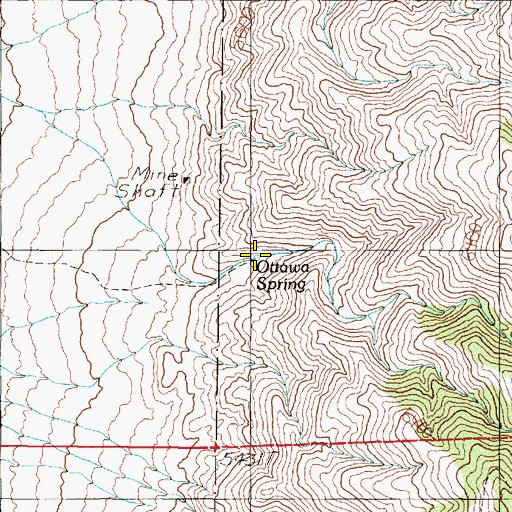 Topographic Map of Ottawa Spring, NV
