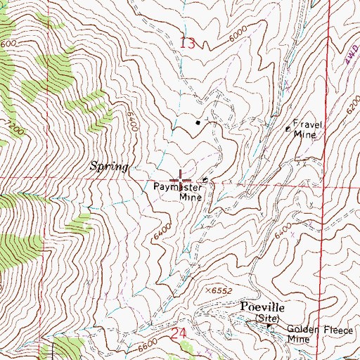 Topographic Map of Paymaster Mine, NV