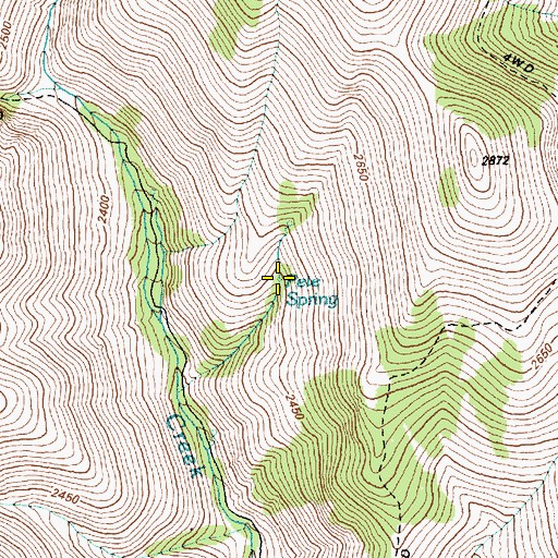 Topographic Map of Pete Spring, NV