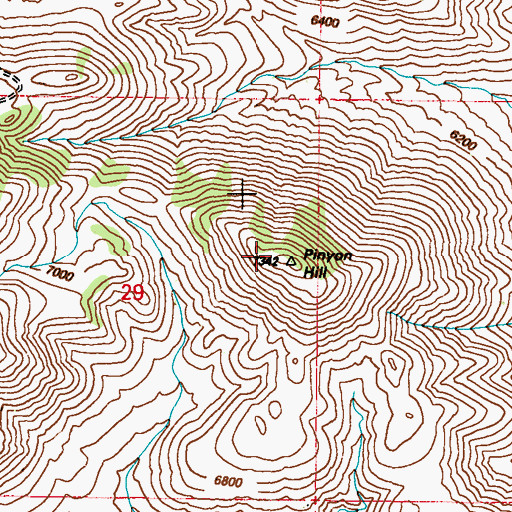 Topographic Map of Pinyon Hill, NV