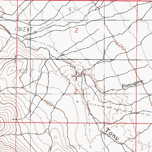 Topographic Map of Porcupine Creek, NV