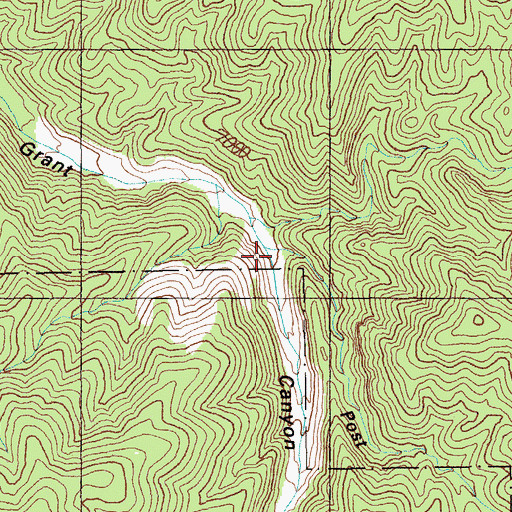 Topographic Map of Post Canyon, NV