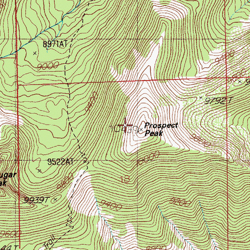 Topographic Map of Prospect Peak, NV