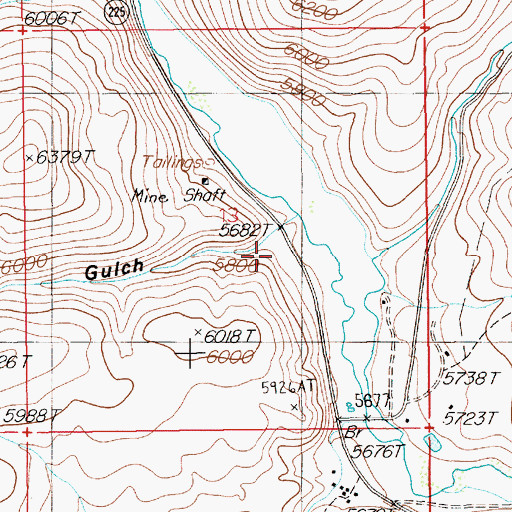 Topographic Map of Rocky Gulch, NV