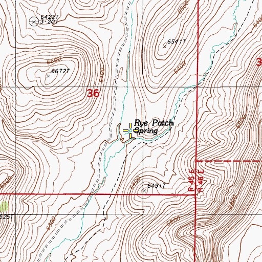 Topographic Map of Rye Patch Spring, NV