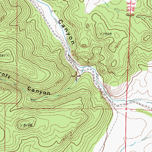 Topographic Map of Ryecroft Canyon, NV