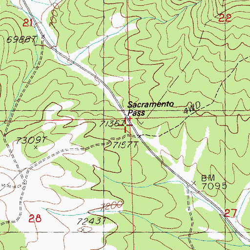 Topographic Map of Sacramento Pass, NV