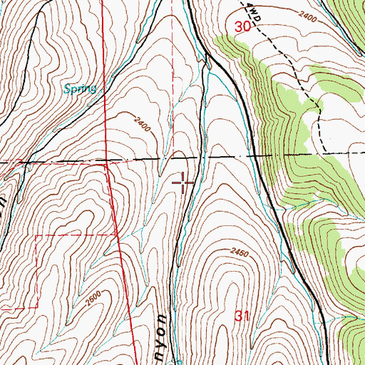 Topographic Map of Sage Hen Canyon, NV
