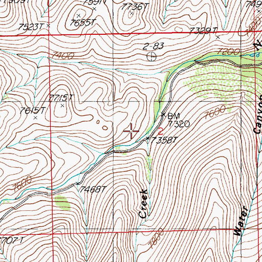 Topographic Map of Sammy Creek, NV