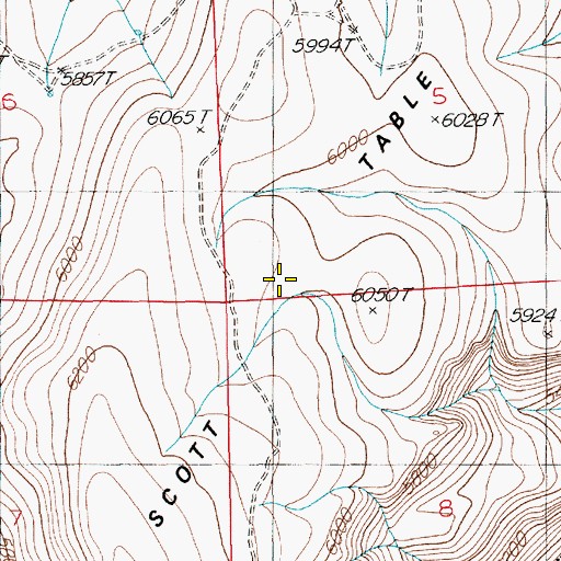 Topographic Map of Scott Table, NV