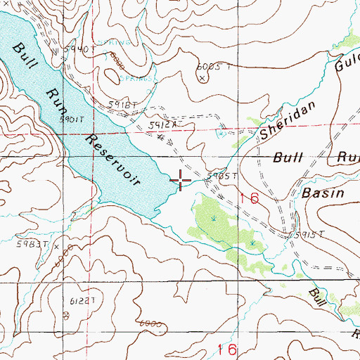 Topographic Map of Sheridan Gulch, NV